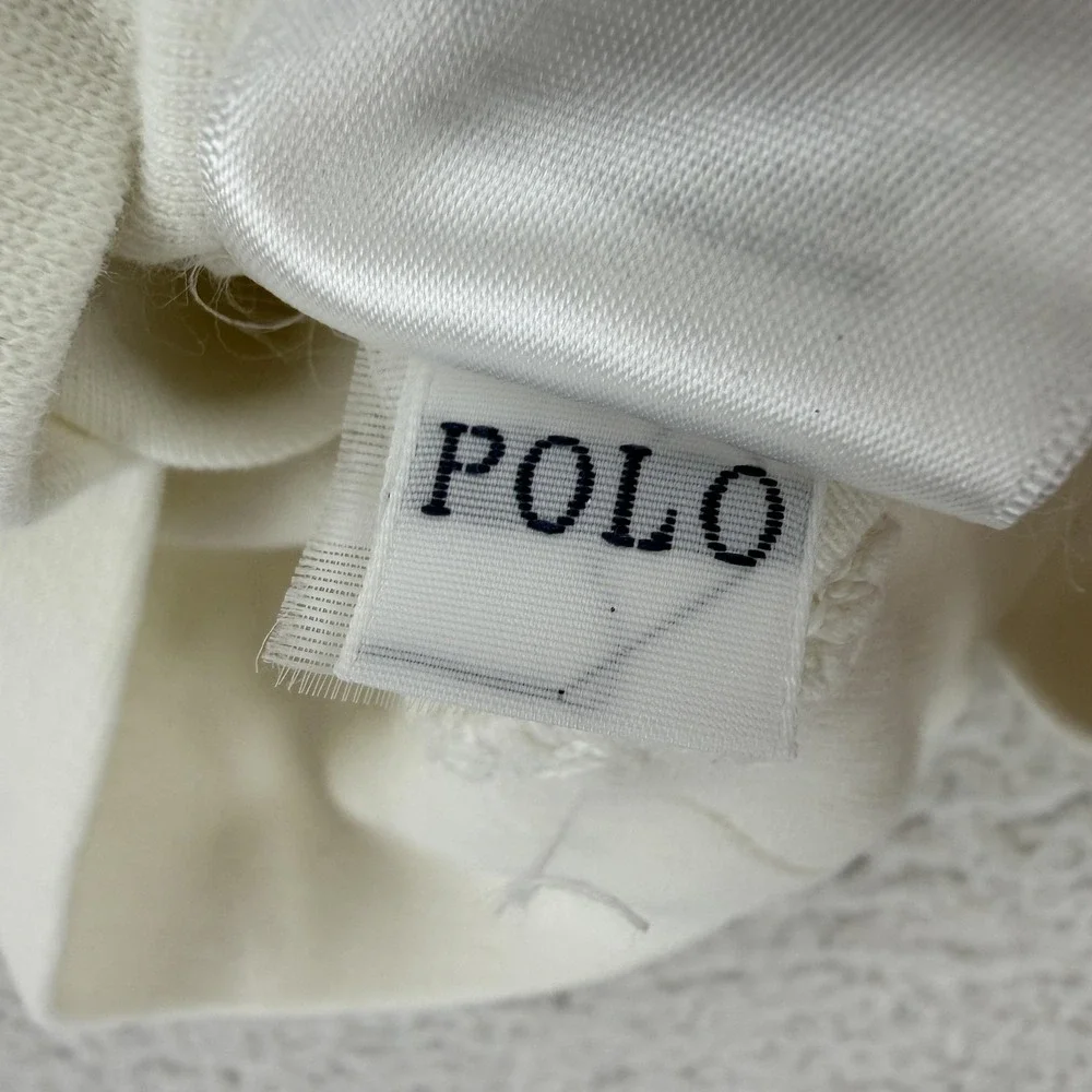 Polo Ralph Lauren 1/4 Zip Sweatshirt Mens Large White Mock Neck Pullover Logo